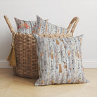 Silver Birch Straw - Autumnal Tree Printed Linen Curtain Fabric