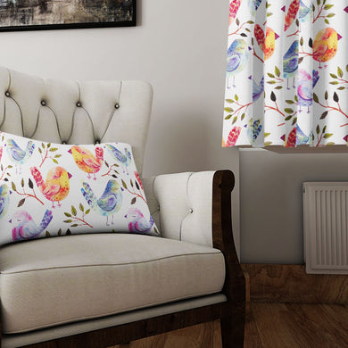 Sleeping Birds - Flame Cushions & Curtains Fabric