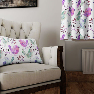 Sleeping Birds - Mauve Cushions & Curtains Fabric