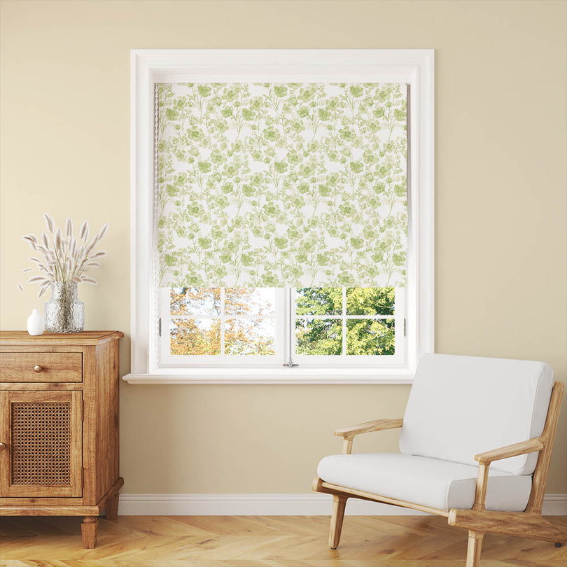 The Soft Breeze Linen Curtain Fabric in Basil offers a natural and breezy feel