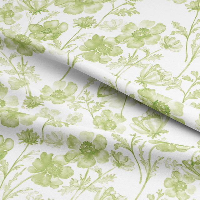 Elegant Soft Breeze Linen Curtain Fabric in soothing Basil color for a serene atmosphere
