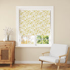Close-up of Ochre Soft Breeze Linen Curtain Fabric texture and color