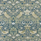Songbird Fabric in Orange with Whimsical Songbird and Leaf Pattern