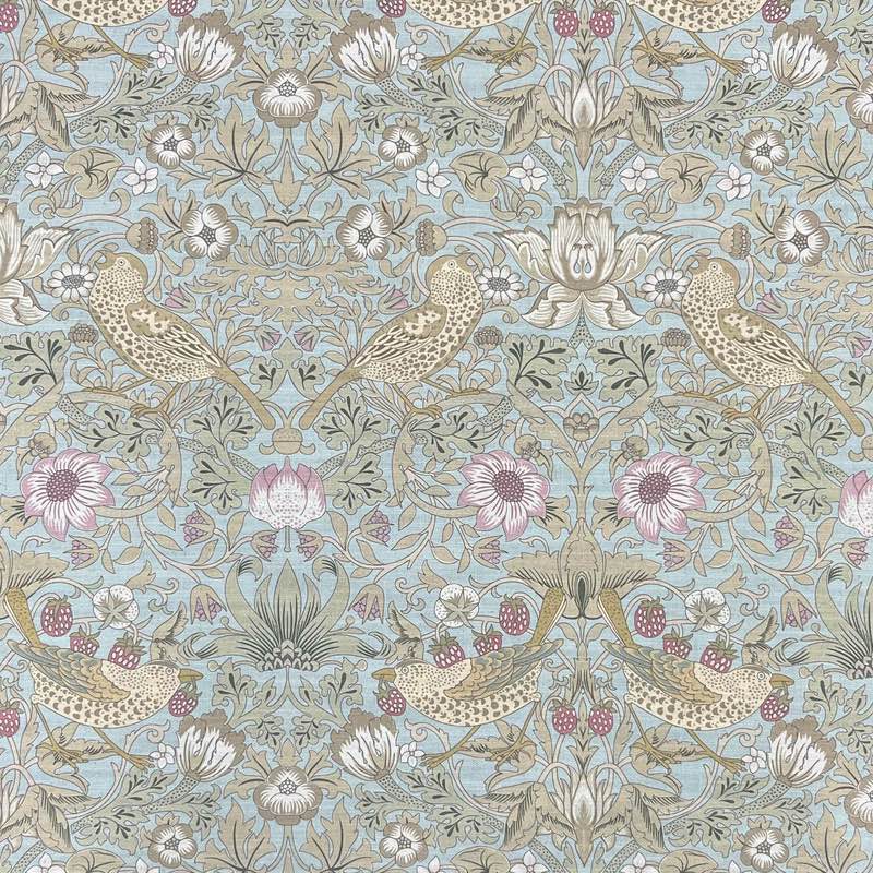 Songbird Fabric in Teal Songbird and Floral Pattern