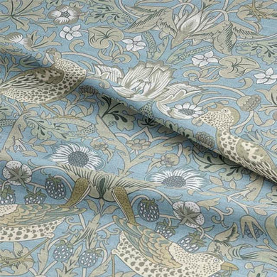 Songbird Fabric in Teal with Whimsical Songbird and Star Design
