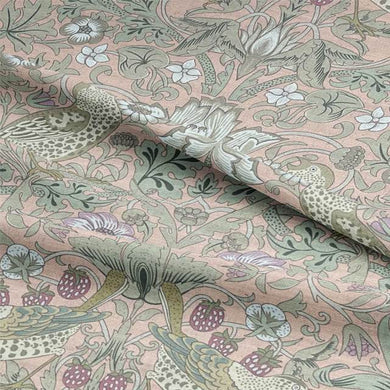 Songbird Fabric in Silver with Majestic Songbird and Ornate Design