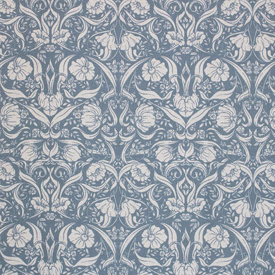 Sophia Linen Curtain Fabric in Cornish Slate 