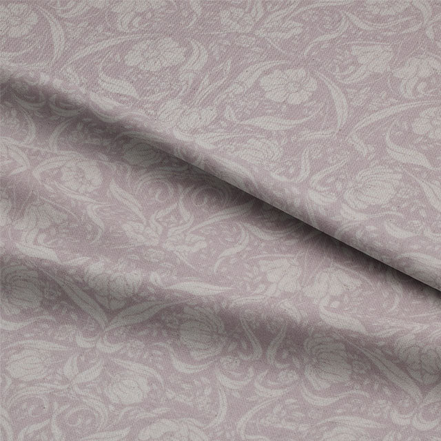 Close up of Sophia Linen Curtain Fabric - Dusky Rose texture and color