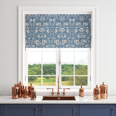 Sophia Linen Curtain Fabric - Wedgewood creating a serene and sophisticated ambiance