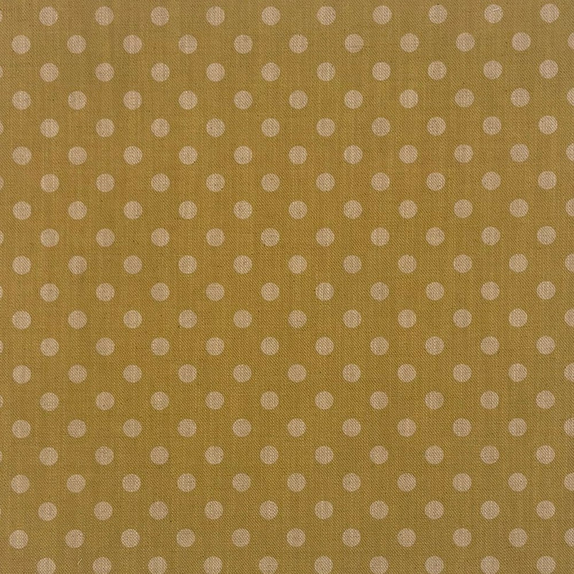 Spot Linen Curtain Fabric Ochre – yellow polka dot linen union fabric for curtains