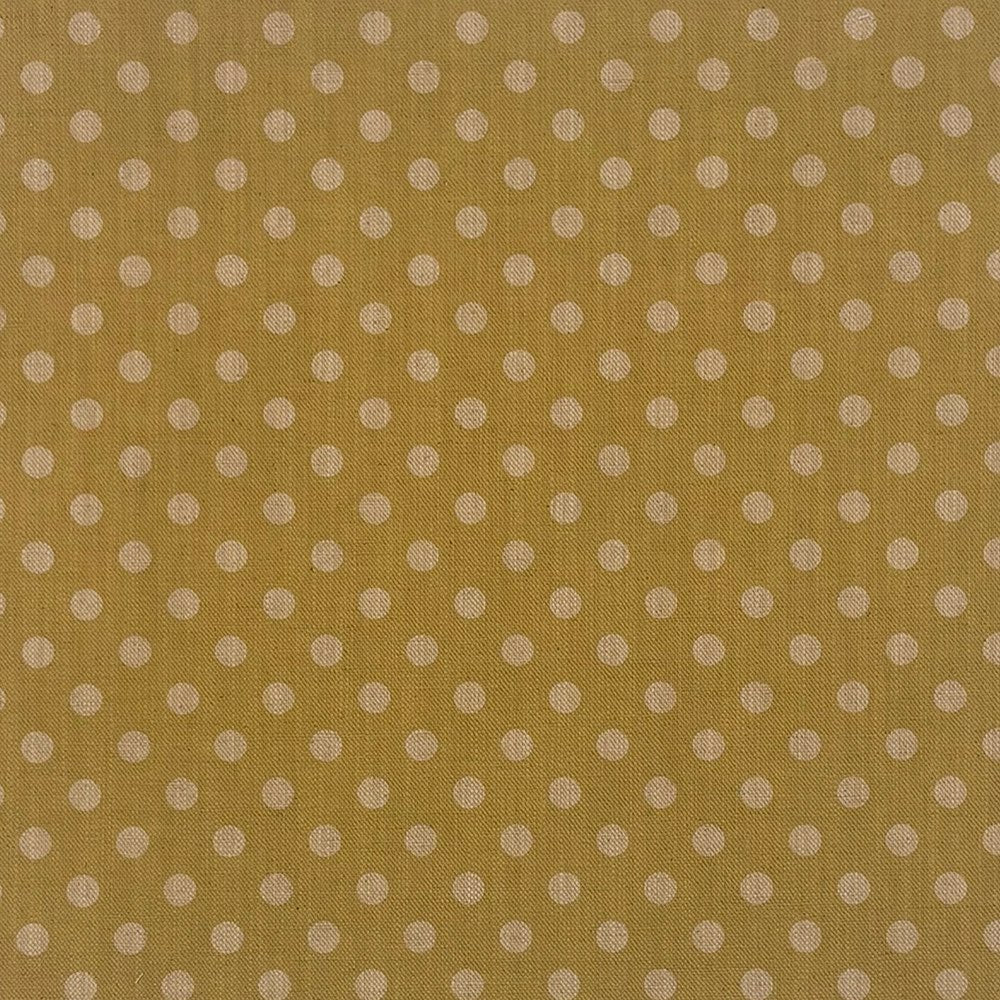Spot Linen Curtain Fabric Ochre – yellow polka dot linen union fabric for curtains