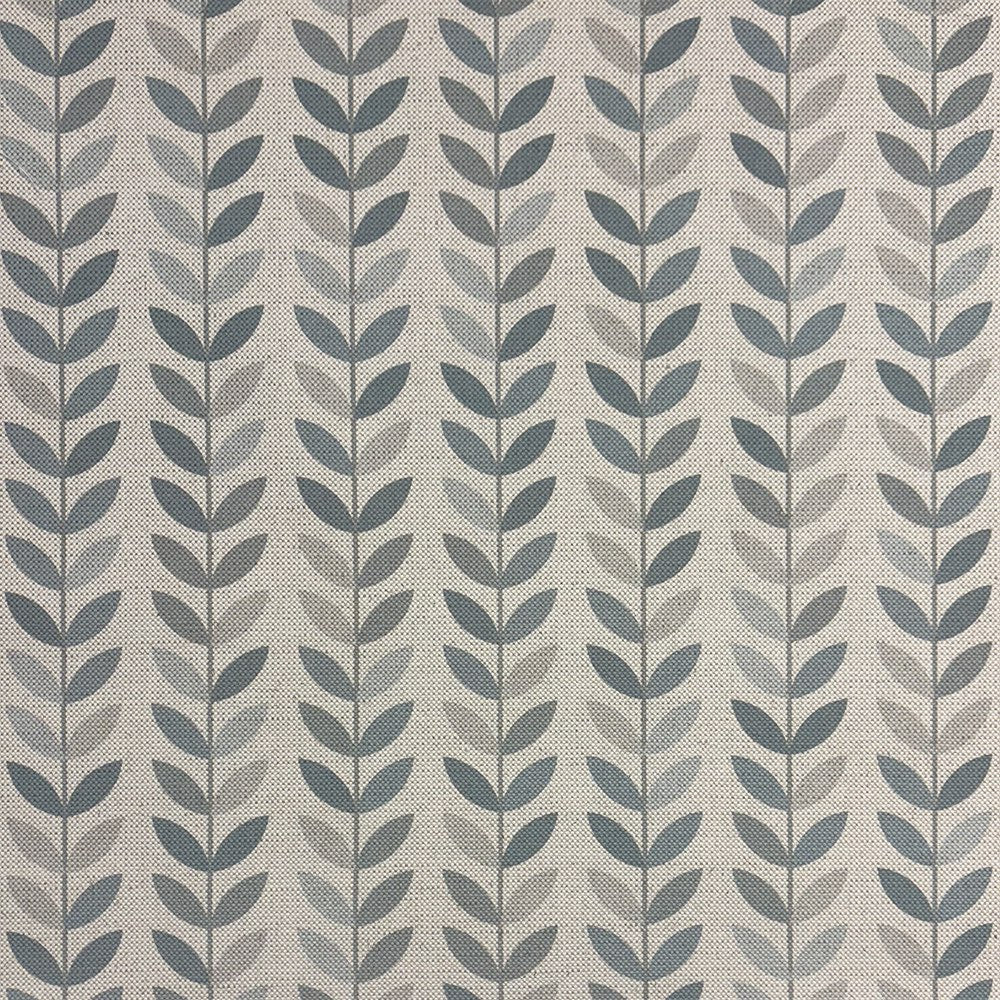 Stockholm Leaf Duck Egg upholstery fabric – soft and elegant printed fabric for interiors.