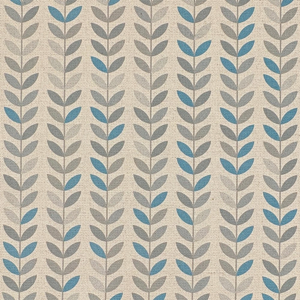 Stockholm Leaf Turquoise upholstery fabric – bold printed fabric for furniture upholstery.