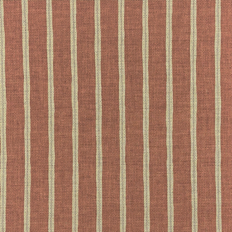Suffolk Burnt Orange striped upholstery fabric flat image, orange cotton-linen stripe fabric by the metre for chairs and curtains