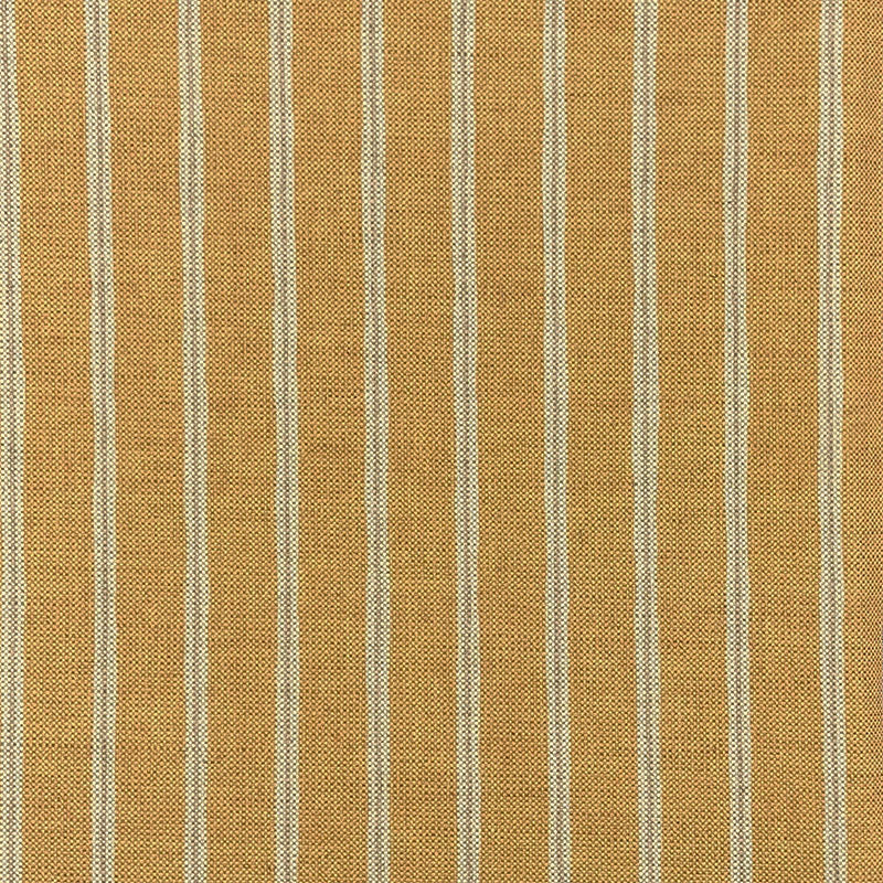 Suffolk Ochre striped upholstery fabric flat image, yellow cotton-linen stripe fabric by the metre for chairs and curtains