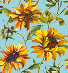 Sunflower Cotton Curtain Fabric in Azure Blue, perfect for window treatments