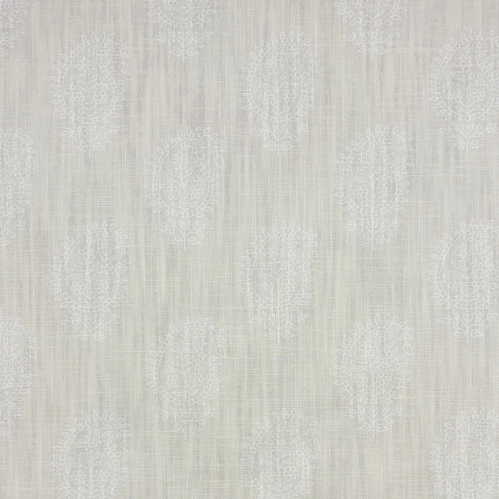 eardrop Paisley Linen curtain fabric with delicate white paisley pattern on a natural linen background.