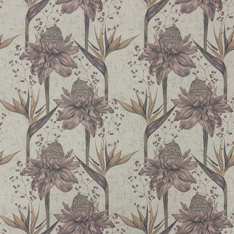Thurston Floral Pink upholstery fabric flat swatch – floral patterned cloth