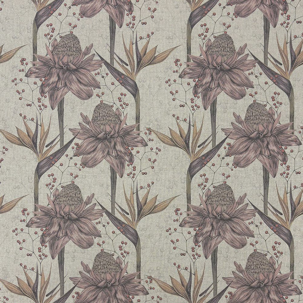 Thurston Floral Pink upholstery fabric flat swatch – floral patterned cloth