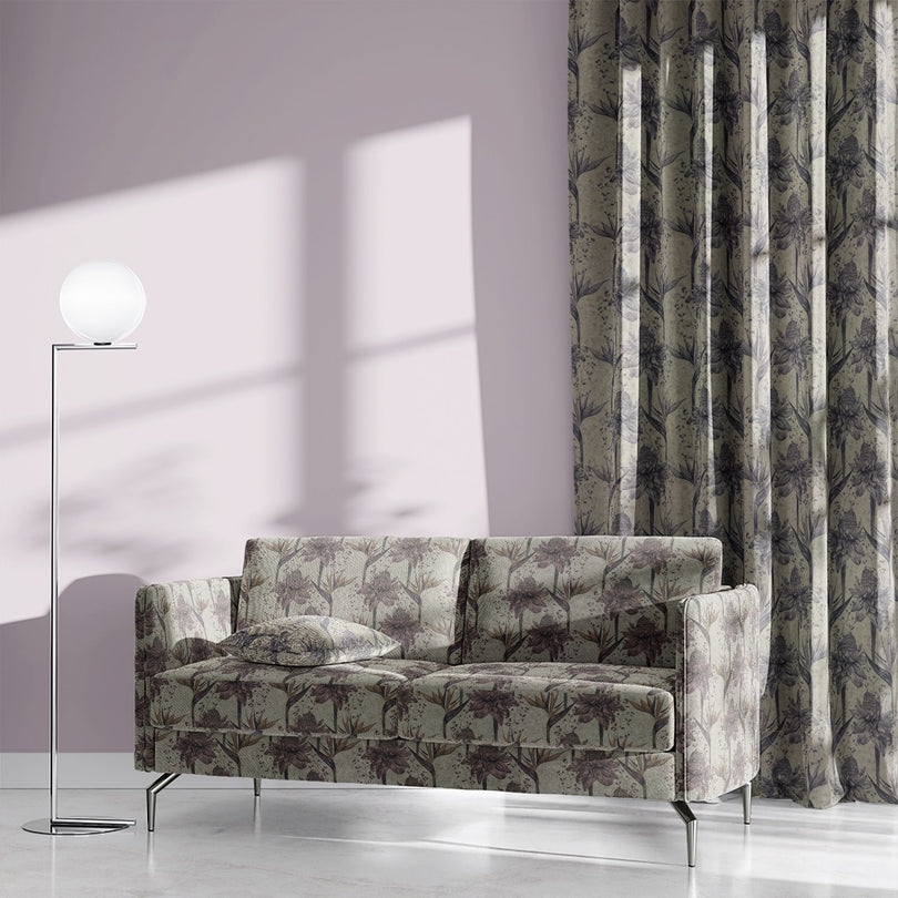 Thurston Floral Pink fabric on upholstered sofa – floral upholstery fabric