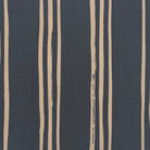 Navy blue striped linen curtain fabric with tonal vertical print