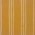 Ochre striped linen curtain fabric with warm neutral lines