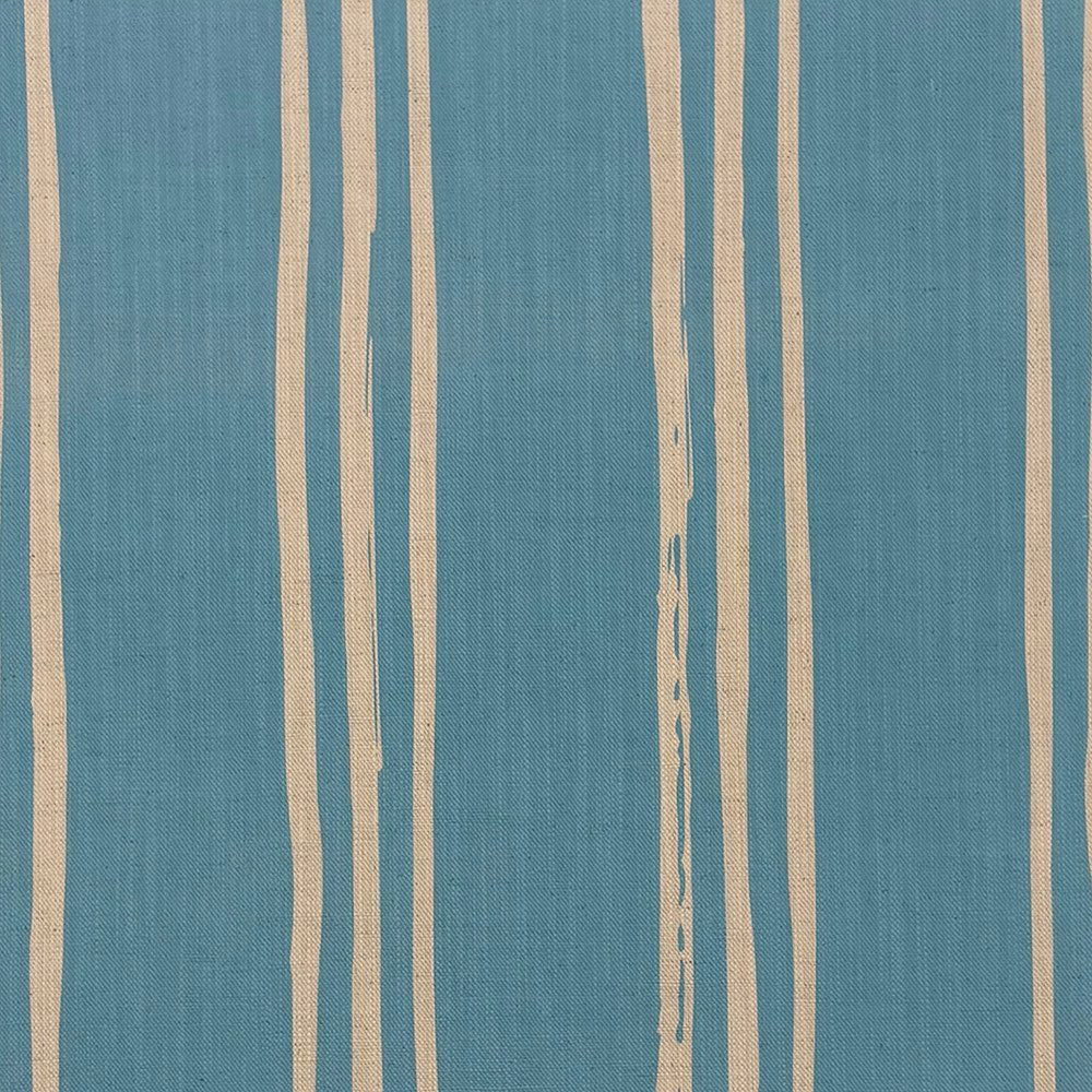 Sky blue striped linen fabric with minimal vertical accents