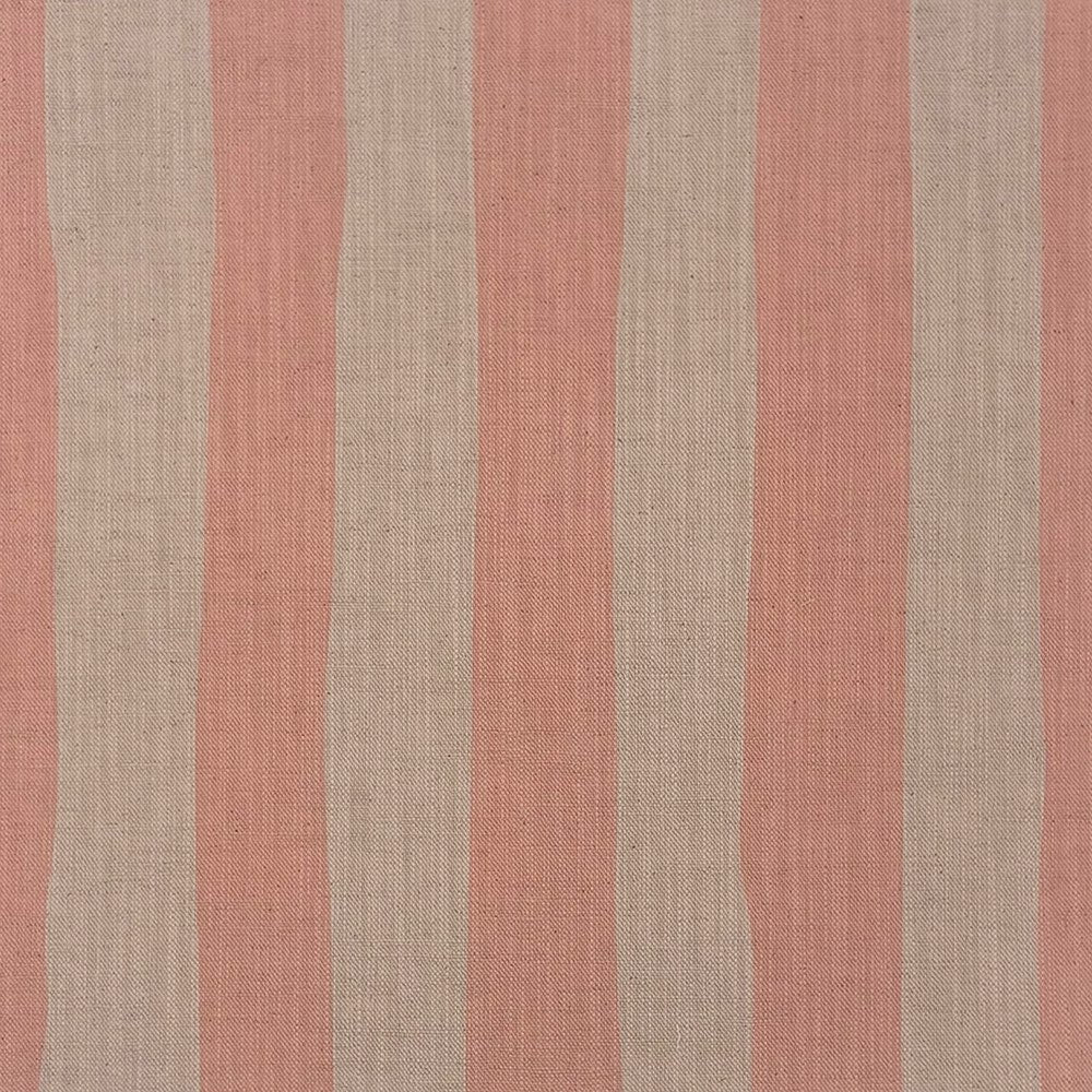 Flat image of Tirso Blush striped linen curtain fabric with pale pink hand-drawn stripes