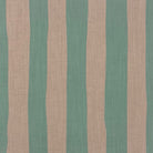 Flat image of Tirso Duck Egg striped linen curtain fabric with blue-green soft stripes on linen