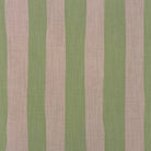 Flat image of Tirso Lemongrass striped linen curtain fabric with yellow-green vertical stripes