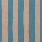 Flat image of Tirso Sky striped upholstery fabric in light sky blue and pale neutral stripes