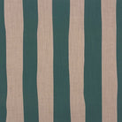 Flat image of Tirso Teal striped upholstery fabric in deep teal and natural beige stripes
