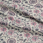 Tisya Augbergine - Purple Floral Crewel Upholstery Fabric