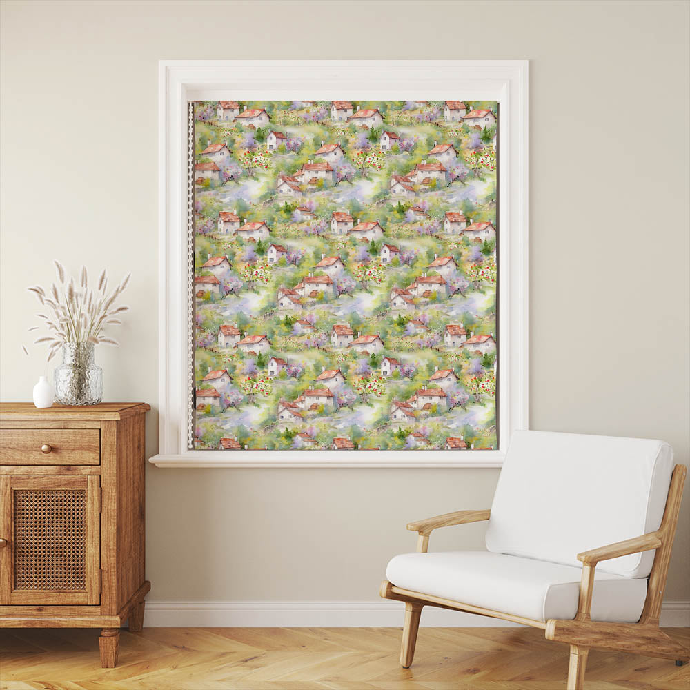Durable and high-quality Tuscany Cotton Curtain Fabric in Green, ideal for creating a cozy and welcoming atmosphere
