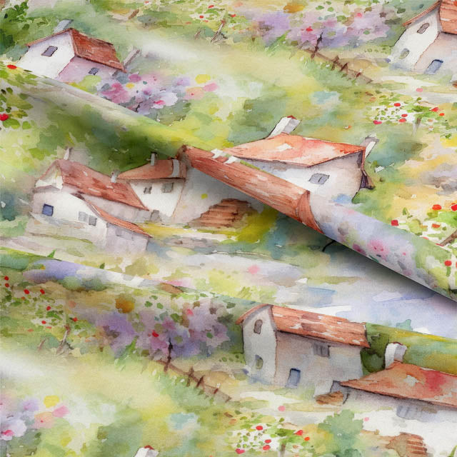 Beautiful Tuscany Cotton Curtain Fabric in Green, perfect for adding a touch of natural beauty to any room