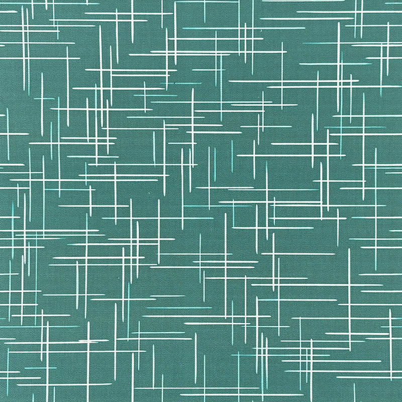 Ventura Teal cotton printed curtain fabric – teal abstract printed curtain fabric for curtains and blinds