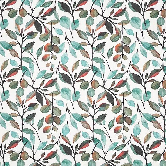 Verdure Autumn - Leaf Pattern Curtain Fabric