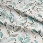 Verdure Light Green - Leaf Pattern Linen Curtain Fabric