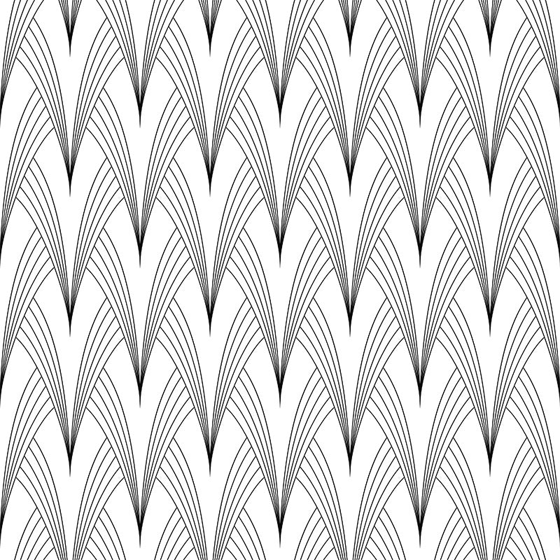 Vesper Black art deco velvet upholstery fabric flat image