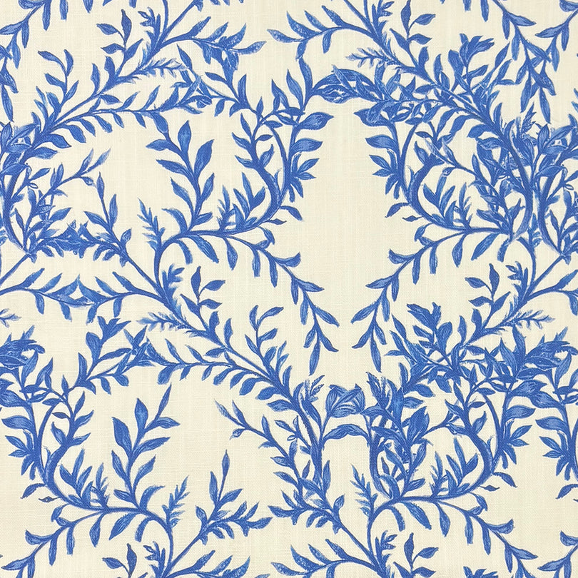Vine Linen Curtain Fabric Delft – botanical vine design on linen union