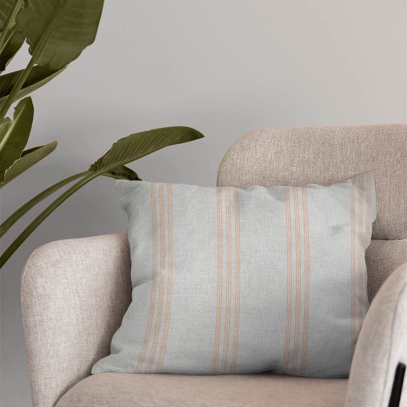Warwick Stripe Burnt Ochre - Striped Cushion Fabric