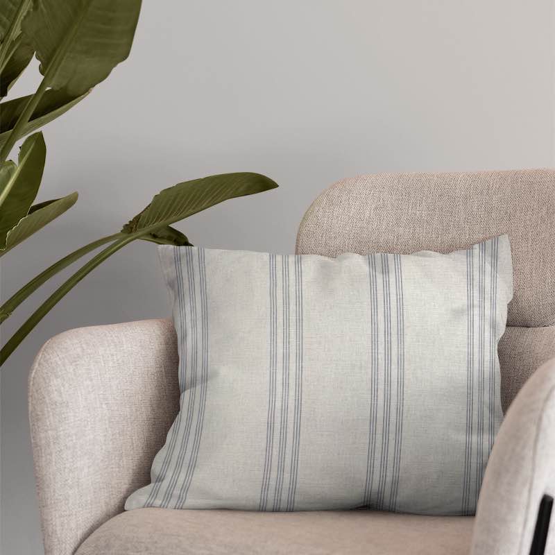 Warwick Stripe Charcoal - Striped Cushion Fabric