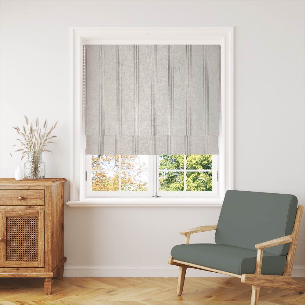 Warwick Stripe Sage - Vertical Striped Curtain Fabric