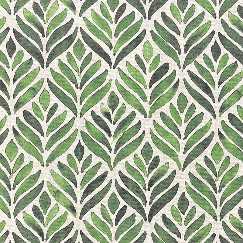 Watercolour Leaves Fabric in shades of green and blue with delicate leaf pattern, perfect for creating unique and nature-inspired textiles and decor