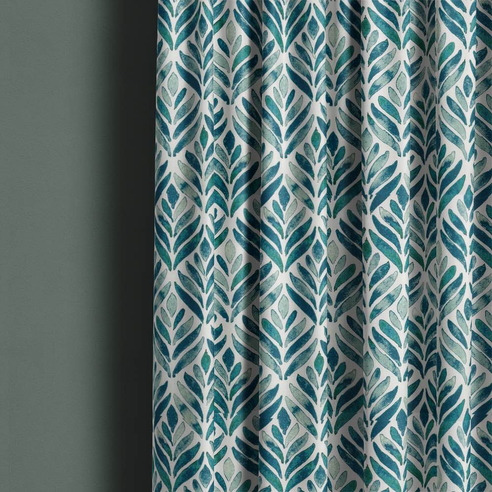 Beautiful watercolour leaves fabric featuring vibrant green and yellow foliage design perfect for crafting and home decor projects