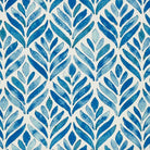 Flat image of Watercolour Foliage Velvet Fabric in Azure – modern leaf print velvet upholstery fabric