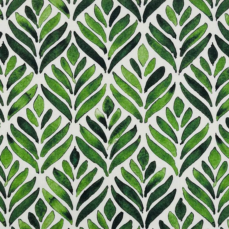 Flat image of Watercolour Foliage Velvet Fabric in Bottle Green – printed velvet leaf design upholstery fabric