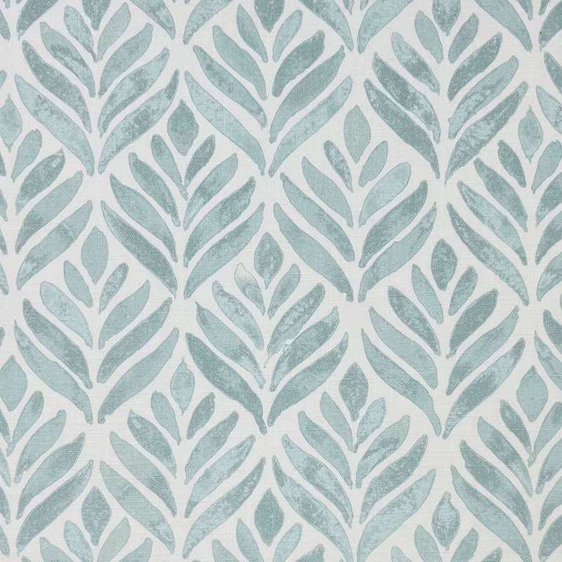 Flat image of Watercolour Foliage Velvet Fabric in Duck Egg – soft velvet upholstery fabric with leaf design