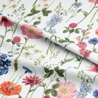 Beautiful linen fabric with colorful wildflower print for summer