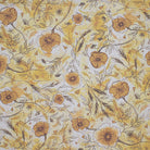 Wild Poppies Linen Curtain Fabric - Holkham Sands in a flowing meadow with vibrant red flowers and golden sand dunes